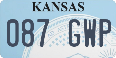 KS license plate 087GWP