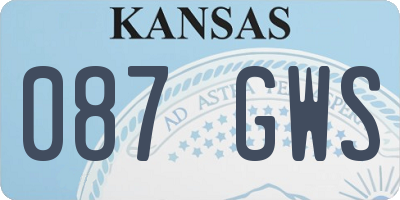 KS license plate 087GWS