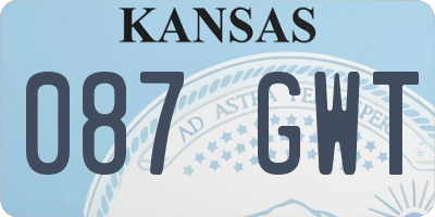 KS license plate 087GWT