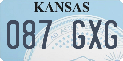 KS license plate 087GXG
