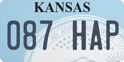 KS license plate 087HAP