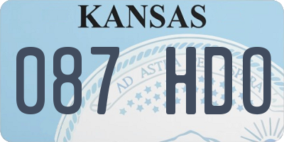 KS license plate 087HDO