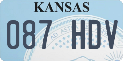 KS license plate 087HDV