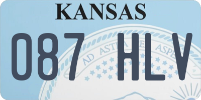KS license plate 087HLV