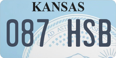 KS license plate 087HSB