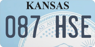 KS license plate 087HSE
