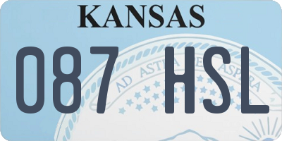 KS license plate 087HSL
