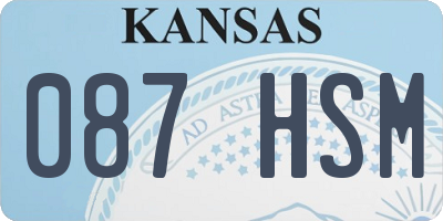 KS license plate 087HSM