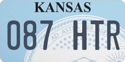 KS license plate 087HTR