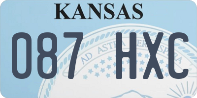 KS license plate 087HXC