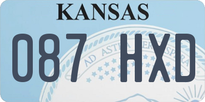 KS license plate 087HXD