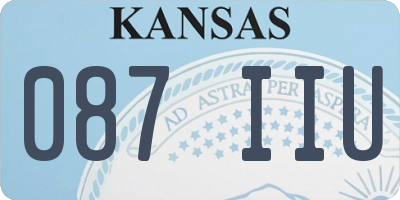 KS license plate 087IIU