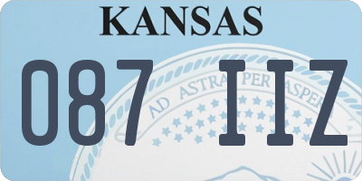 KS license plate 087IIZ