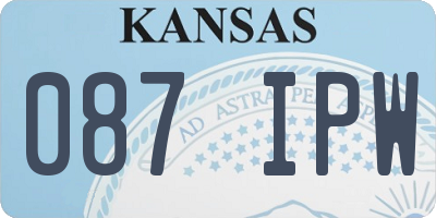 KS license plate 087IPW