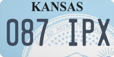 KS license plate 087IPX