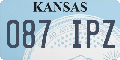 KS license plate 087IPZ