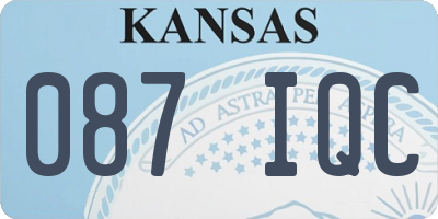 KS license plate 087IQC
