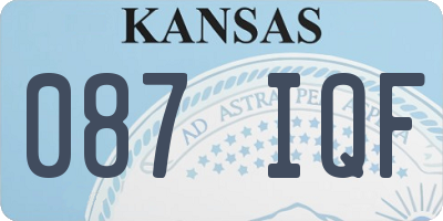 KS license plate 087IQF