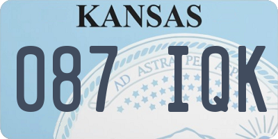 KS license plate 087IQK