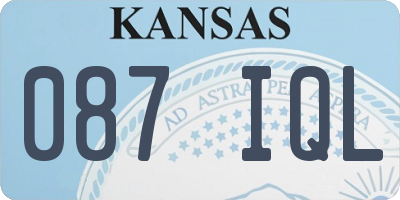 KS license plate 087IQL