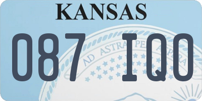 KS license plate 087IQO