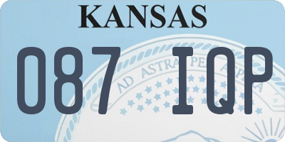 KS license plate 087IQP