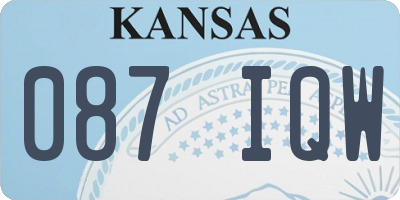 KS license plate 087IQW