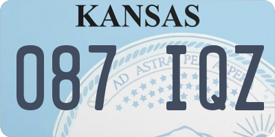 KS license plate 087IQZ