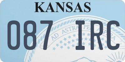 KS license plate 087IRC