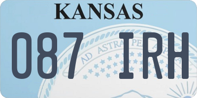 KS license plate 087IRH