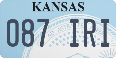 KS license plate 087IRI