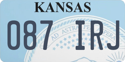 KS license plate 087IRJ