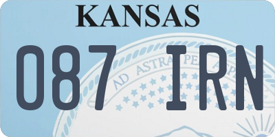 KS license plate 087IRN
