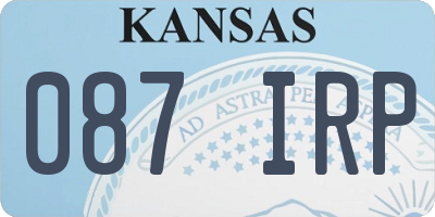 KS license plate 087IRP