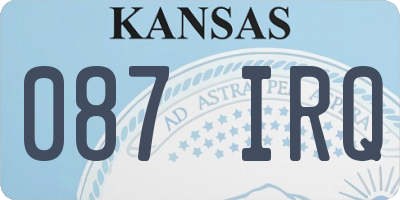KS license plate 087IRQ