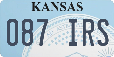 KS license plate 087IRS