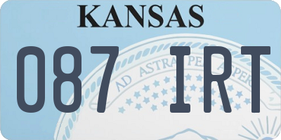 KS license plate 087IRT