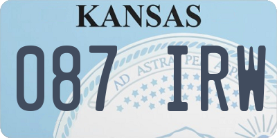KS license plate 087IRW