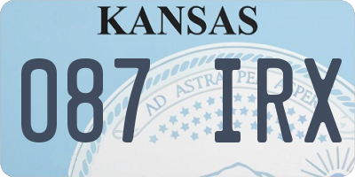 KS license plate 087IRX