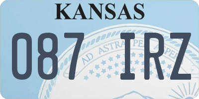 KS license plate 087IRZ