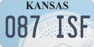 KS license plate 087ISF