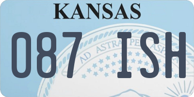 KS license plate 087ISH