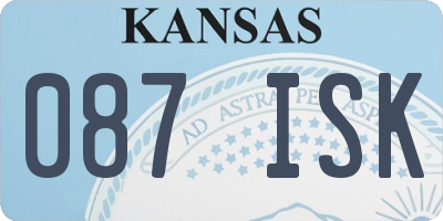 KS license plate 087ISK