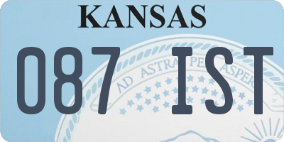 KS license plate 087IST