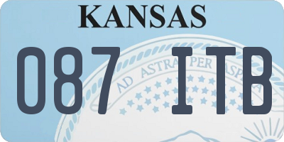 KS license plate 087ITB
