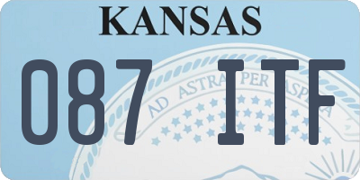 KS license plate 087ITF