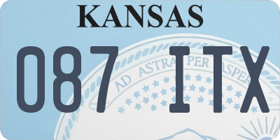 KS license plate 087ITX