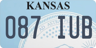 KS license plate 087IUB