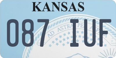 KS license plate 087IUF