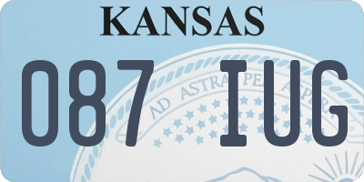 KS license plate 087IUG